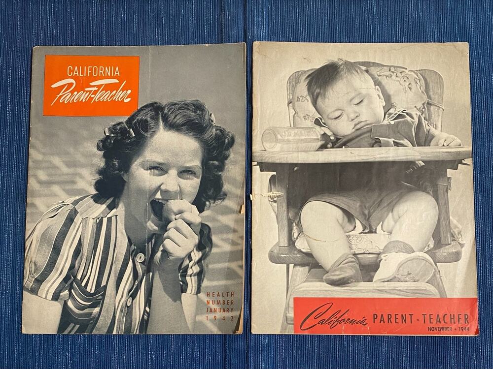 Vintage California Parent Teacher PTA Magazine 1942 1944 WWII War Advertising